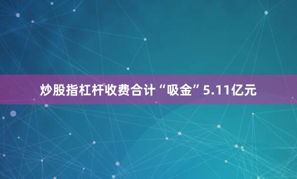 炒股指杠杆收费合计“吸金”5.11亿元